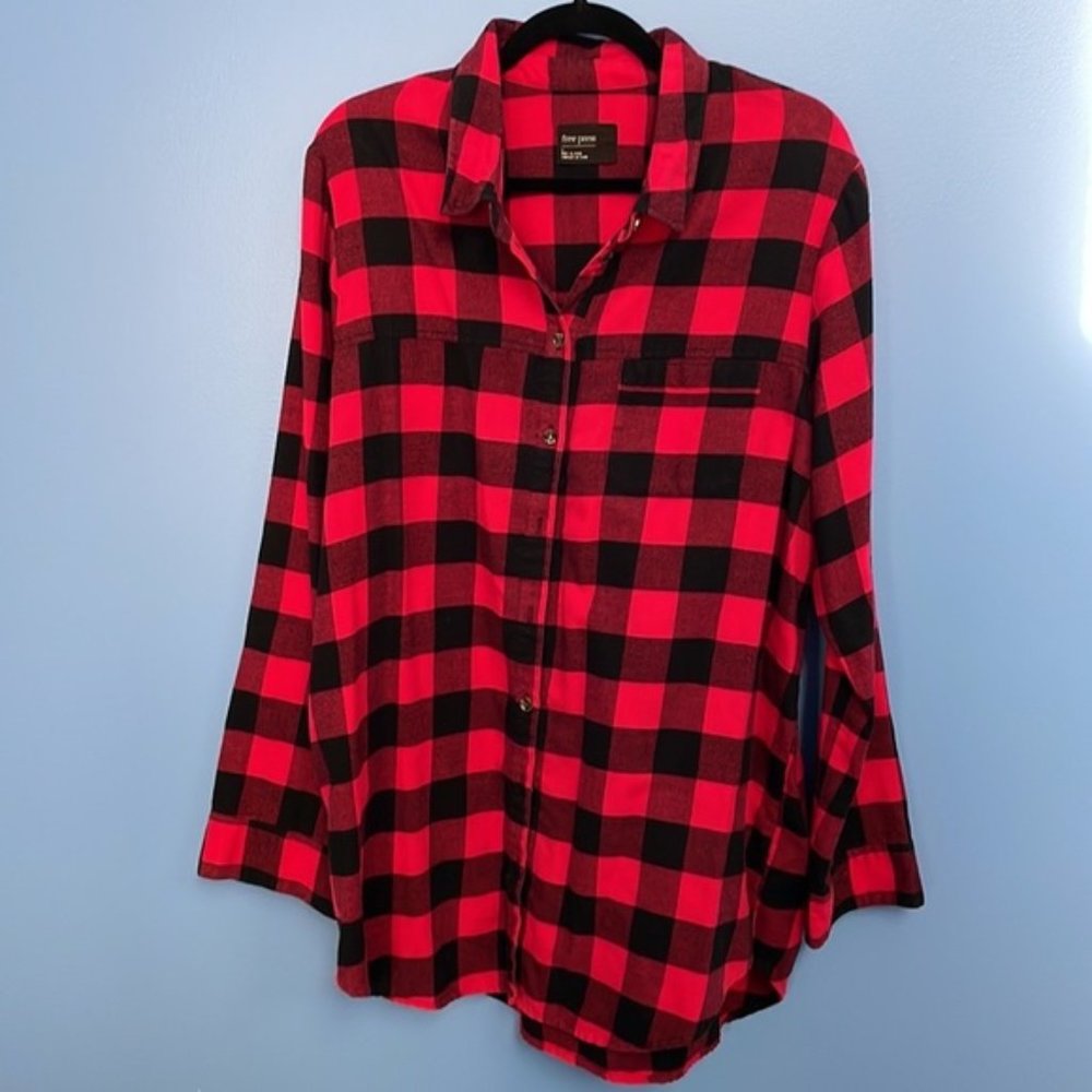 Free Press Buffalo Plaid Check Pajama Top